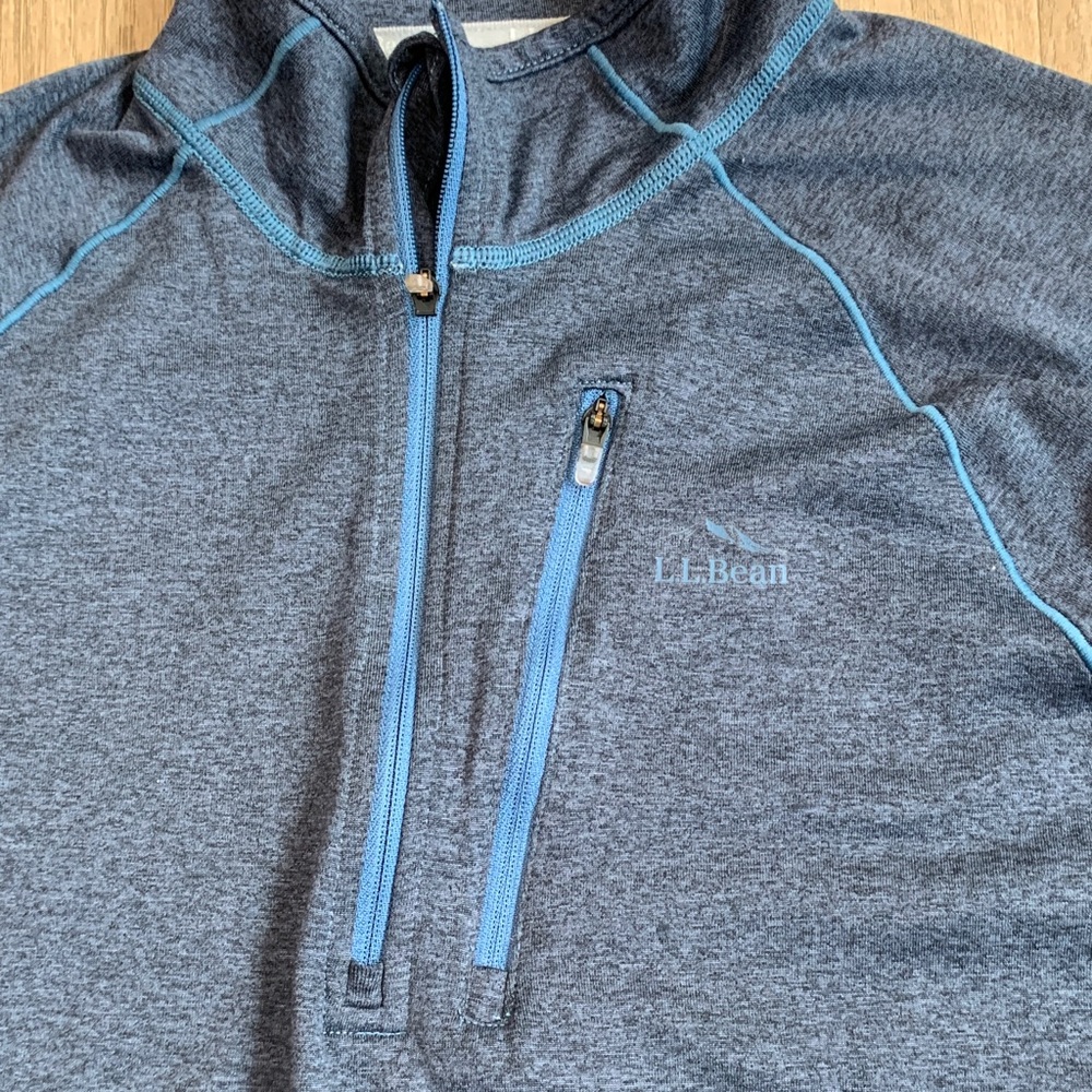 L.L. Bean Men’s Slightly Fitted Quick Dry Trail Tee 1/4 Zip Pullover Size Small - Picture 2 of 12